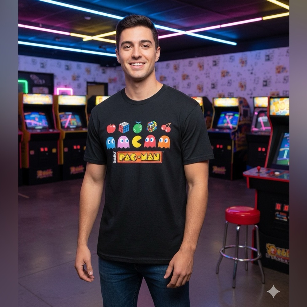 Rubick’s Pac-Man Black Graphic T-Shirt size‎ Small